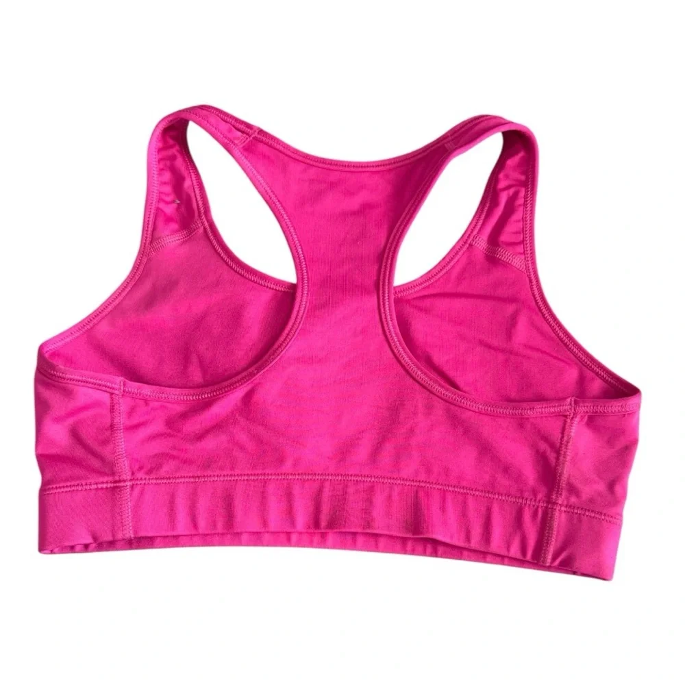 Nike Pro Dri Fit Racerback Sports Bra Pink Athletic Workout Medium Barbiecore - Picture 3 of 4